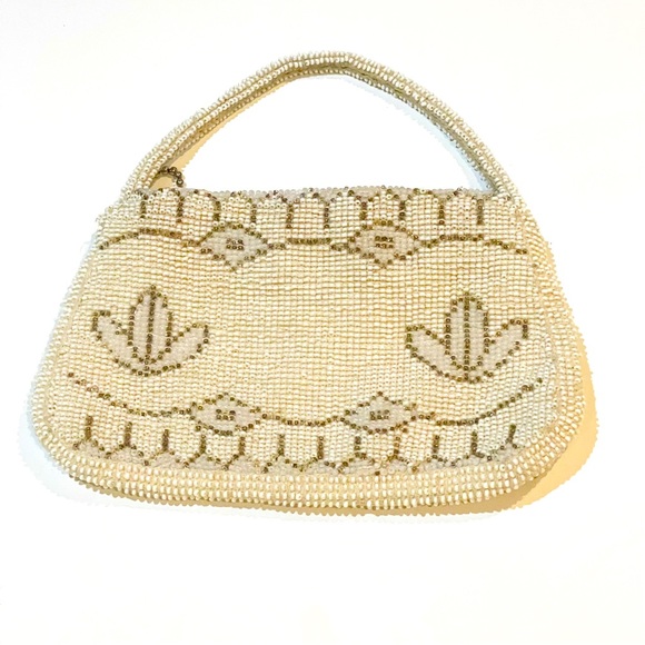 Vintage Handbags - Vintage 1930s Hand Beaded Evening Czechoslovakian Mini Purse